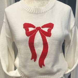 Sincerely Jules red bow sweater XS valentines date night fancy love outfit EUC